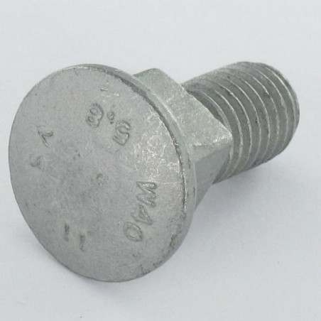 1 x TRCC JAPY tête ronde collet carré M10X25 Filetée sur 14 Epaisseur du carré 10 acier geomet 500A Sans rouille rouge