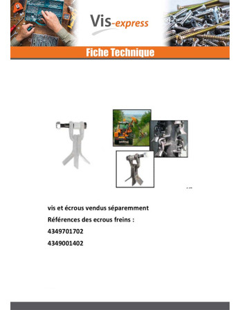 Vis ROTOR EPAREUSE 9/19X3"1/2 Classe 10.9 Acier brut