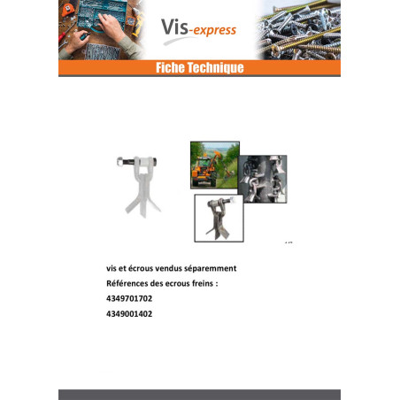 1 x Vis ROTOR EPAREUSE 9/19X3"1/2 Classe 10.9 Acier brut