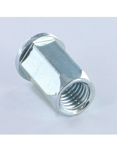 ECR à sertir HEX Tête plate TP M4X9.2 ACPTH 20 Acier zingué 2