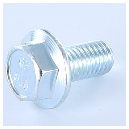 1 x Vis métaux Tête hexagonale TH M10X30 Embase collerette crantée Classe 8.8 Acier zingué