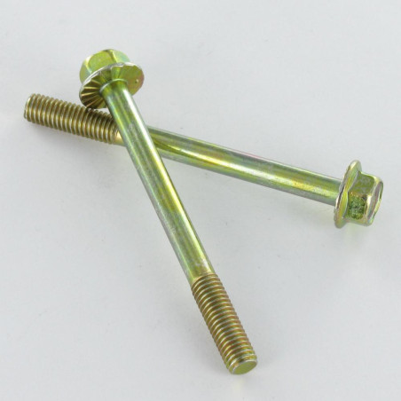 1 x Corps de boulon filetage partiel Charpente Tête hexagonale TH Embase collerette M16X225 Bichromaté