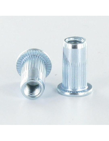 Ecrou à sertir Tête plate TP M12X23 ACPC40 Acier zingué