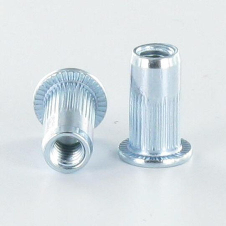 1 x Ecrou à sertir Tête plate TP M12X23 ACPC40 Acier zingué