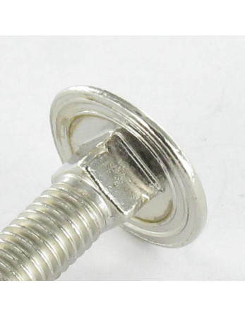 TRCC JAPY tête ronde collet carré M5X25 Filetage total Acier nickelé