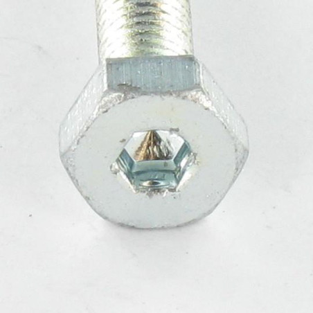 1 x Vis métaux Tête hexagonale TH + Clé de 4 HC4 M6X35 Acier zingué