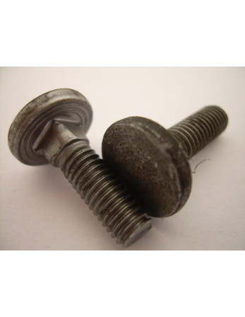Vis métaux tête plate Collerette Carré M6X20 Diamètre de tête: 14.5 Filetage total Acier brut