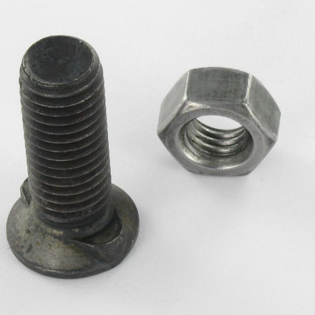 1 x Boulon de charrue Tête fraisée M12X50 2 Ergots Classe 8.8 Acier brut