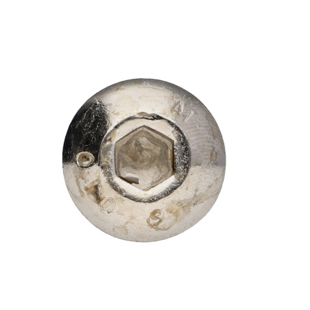 1 x Vis métaux BHC (Tête Bombée Hexagonal creux) M10X60 Filetée sur 32 Classe 10.9 Clé de 6 HC6 Acier nickelé