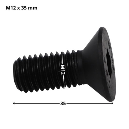 1 x Vis métaux FHC tête fraisée empreinte hexagonale creuse Clé de 8 HC8 M12X35 Filetage total Classe 10.9 Acier brut