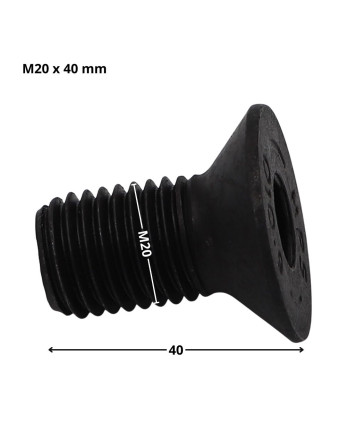 Vis métaux FHC tête fraisée empreinte hexagonale creuse Clé de 12 HC12 M20X40 Filetage total Classe 10.9 Acier