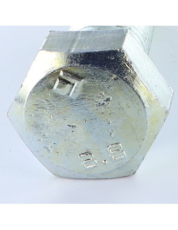 Corps de boulon filetage partiel Tête hexagonale TH M20X70 Classe 8.8 Acier zingué