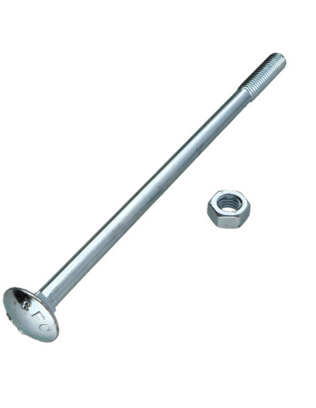 TRCC JAPY tête ronde collet carré M8X160 Filetée sur 28 Filetage partiel Acier zingué