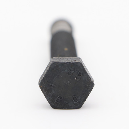 1 x Vis métaux Tête hexagonale TH M8X55 Classe 8.8 à Gorge Acier zingué noir