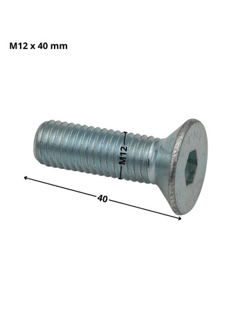 Vis métaux FHC tête fraisée empreinte hexagonale creuse Clé de 8 HC8 M12X40 Filetage total Classe 10.9 Acier