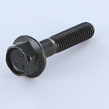 1 x Vis métaux Tête hexagonale TH M6X30 Filetée sur 18 Embase collerette crantée Classe 8.8 Acier zingué noir