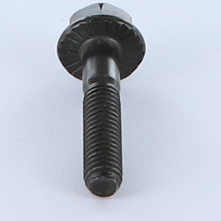 1 x Vis métaux Tête hexagonale TH M6X30 Filetée sur 18 Embase collerette crantée Classe 8.8 Acier zingué noir