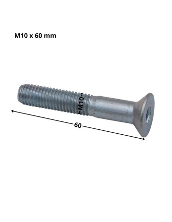 Vis métaux FHC tête fraisée empreinte hexagonale creuse Clé de 6 HC6 M10X60 Filetage partiel Classe 10.9 Acier