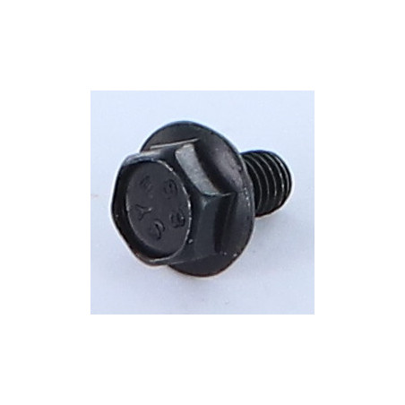 1 x Vis métaux Tête hexagonale TH M6X16 Embase collerette crantée Classe 8.8 Acier zingué noir