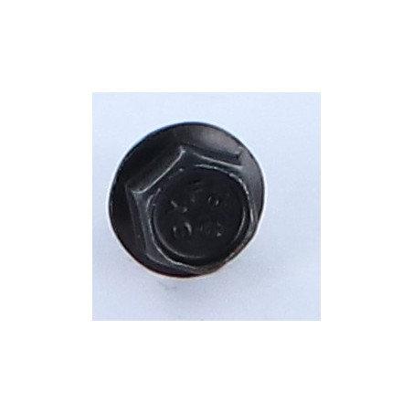 1 x Vis métaux Tête hexagonale TH M6X16 Embase collerette crantée Classe 8.8 Acier zingué noir