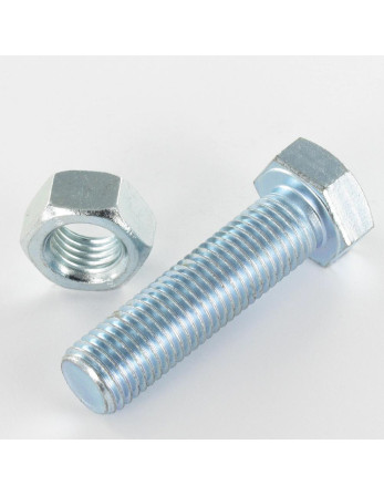 Boulon (vendu avec Ecrou) Tête hexagonale TH M24X100 Classe 8.8 Acier zingué NO LOGO