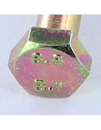 Corps de boulon filetage partiel Tête hexagonale TH M8X45 Classe 8.8 Bichromaté