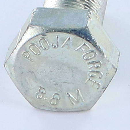 1 x Vis métaux Tête hexagonale TH M20X50 Filetage total Classe 8.8 Pas fin Pas de 150 Acier zingué
