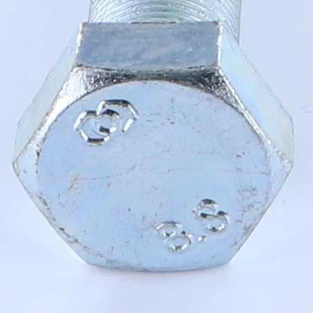 1 x Vis métaux Tête hexagonale TH M20X50 Filetage total Classe 8.8 Pas fin Pas de 150 Acier zingué