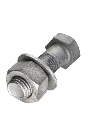 Boulon (vendu avec Ecrou) Tête hexagonale TH M22X70+RD. M22X45X3X M Classe 8.8 Forte tenue à la corrosion Acier