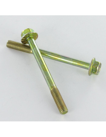 Corps de boulon filetage partiel Tête hexagonale TH M5X55 Filetée sur 16 Embase collerette crantée Classe 6.8
