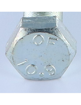 Vis métaux Tête hexagonale TH M16X50 Classe 10.9 Filetage total Pas fin Pas de 150 Acier zingué