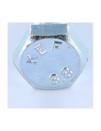 Vis métaux Tête hexagonale TH M10X25 Filetage total Classe 8.8 Pas fin Pas de 125 Acier zingué