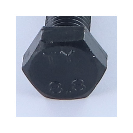 1 x Vis métaux Tête hexagonale TH M12X100 Filetage total Classe 8.8 Pas fin Pas de 125 Acier brut