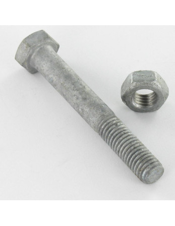 Boulon (vendu avec Ecrou) Tête hexagonale TH M18X70 Classe 8.8 Forte tenue à la corrosion Acier galvanisé à chaud