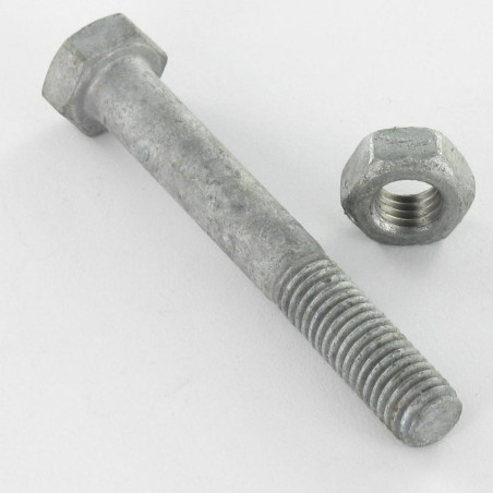 1 x Boulon (vendu avec Ecrou) Tête hexagonale TH M18X70 Classe 8.8 Forte tenue à la corrosion Acier galvanisé à chaud