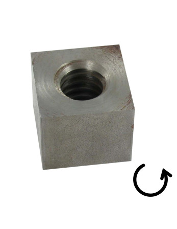 Ecrou carré VKM Tête ronde TR 20X4 Trapézoidale Gauche Acier brut