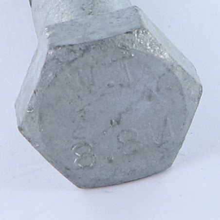 1 x Corps de boulon filetage partiel Tête hexagonale TH M12X100 Classe 8.8 Forte tenue à la corrosion Acier galvanisé
