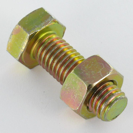 1 x Boulon (vendu avec Ecrou) M8X45 Classe 6.8 ISO4017+4032 Bichromaté 200HBSSR