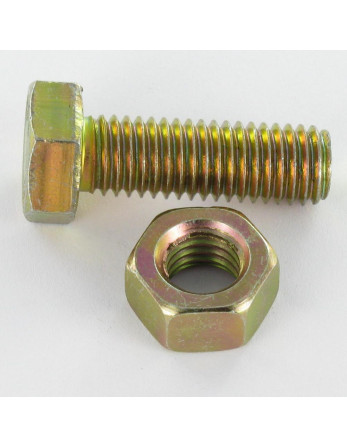 Boulon (vendu avec Ecrou) M8X45 Classe 6.8 ISO4017+4032 Bichromaté 200HBSSR
