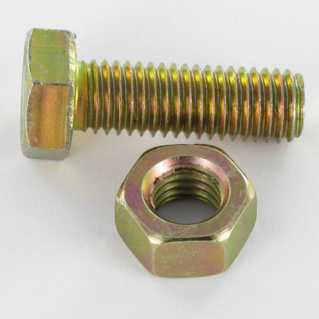 1 x Boulon (vendu avec Ecrou) M8X45 Classe 6.8 ISO4017+4032 Bichromaté 200HBSSR