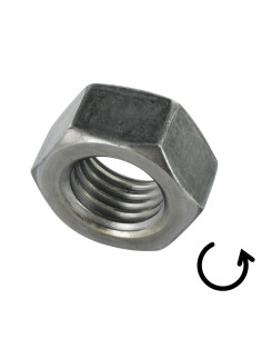 Ecrou Hexagonal HU M18 Pas Gauche Classe 8 Acier brut 2