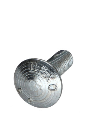 TRCC JAPY tête ronde collet carré M10X30 Filetage partiel Classe 8.8 Acier zingué