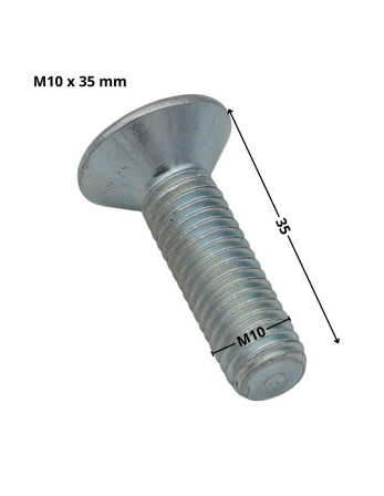 Vis métaux FHC tête fraisée empreinte hexagonale creuse Clé de 6 HC6 M10X35 Filetage total Classe 10.9 Acier