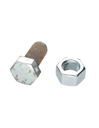Boulon (vendu avec Ecrou) Tête hexagonale TH M16X35 Acier zingué ROUILLES