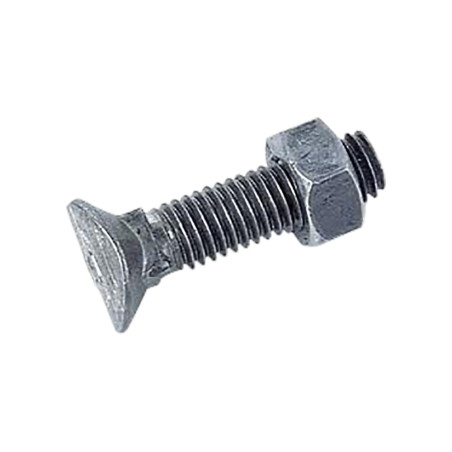 1 x Boulon (vendu avec Ecrou) TOCC tête ovale carré collet M10X48 Pas de 150 Classe 8.8 Acier zingué
