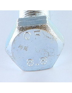 Vis métaux Tête hexagonale TH M14X55 Classe 8.8 Acier zingué 2