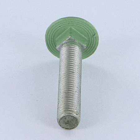 1 x TRCC JAPY tête ronde collet carré M7X40 Pas de 100 Filetage total Aluminium RAL6021 vert pale 30%B