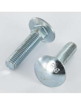 TRCC JAPY tête ronde collet carré M12X50 Filetage total Classe 8.8 Acier zingué