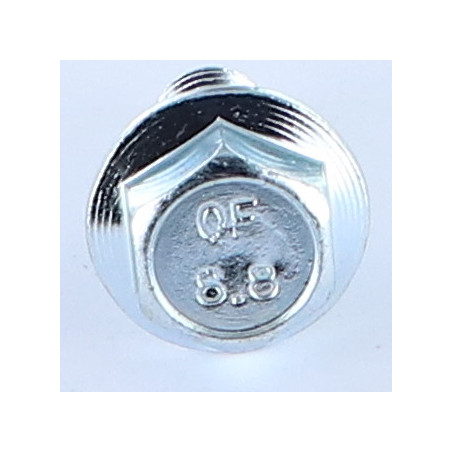 1 x Vis métaux Tête hexagonale TH M10X16 Embase collerette crantée Classe 8.8 Acier zingué