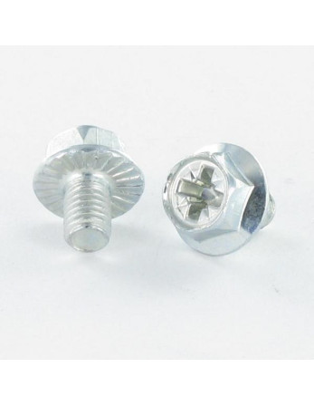 Vis métaux Tête hexagonale TH Pozi M6X8 Embase collerette CR.24 Acier zingué Classe 8.8